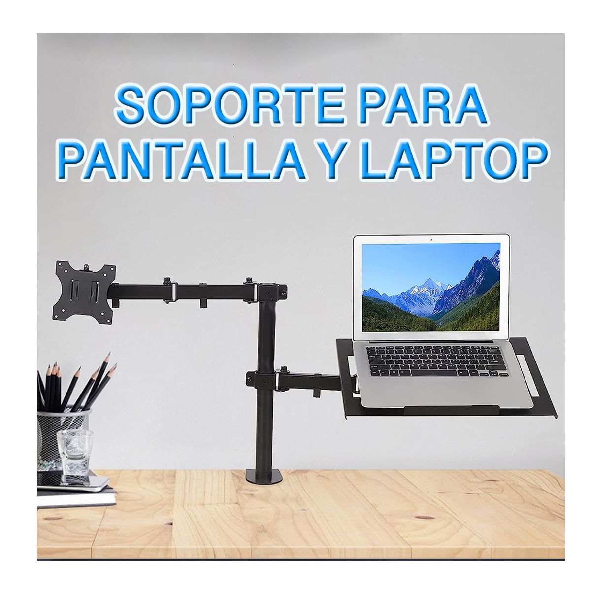 Soporte Articulado Para Laptop Y Monitor De 14 A 27 Pulgadas Negro.