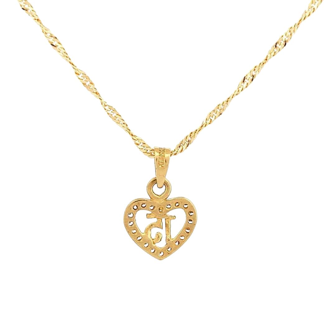 Juego Anillo Rubi Y Collar Xv Años Corazon Oro 10 K + Obsequ.