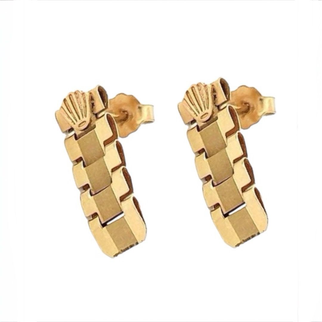 Hermosos Aretes Tipo Baby Rolex 14 Kilates + Obsequio.