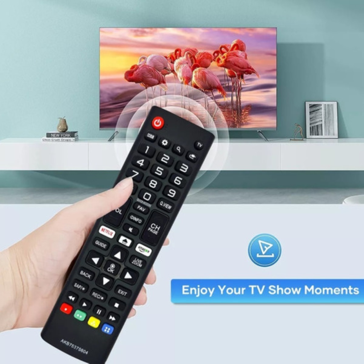 "Control Original Para LG Smart Tv Akb75675304 + Funda + Pila  negro"