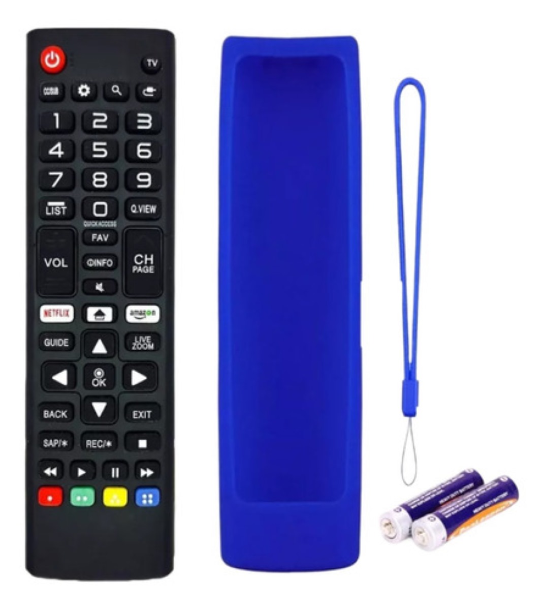 "Control Original Para LG Smart Tv Akb75675304 + Funda + Pila  negro"