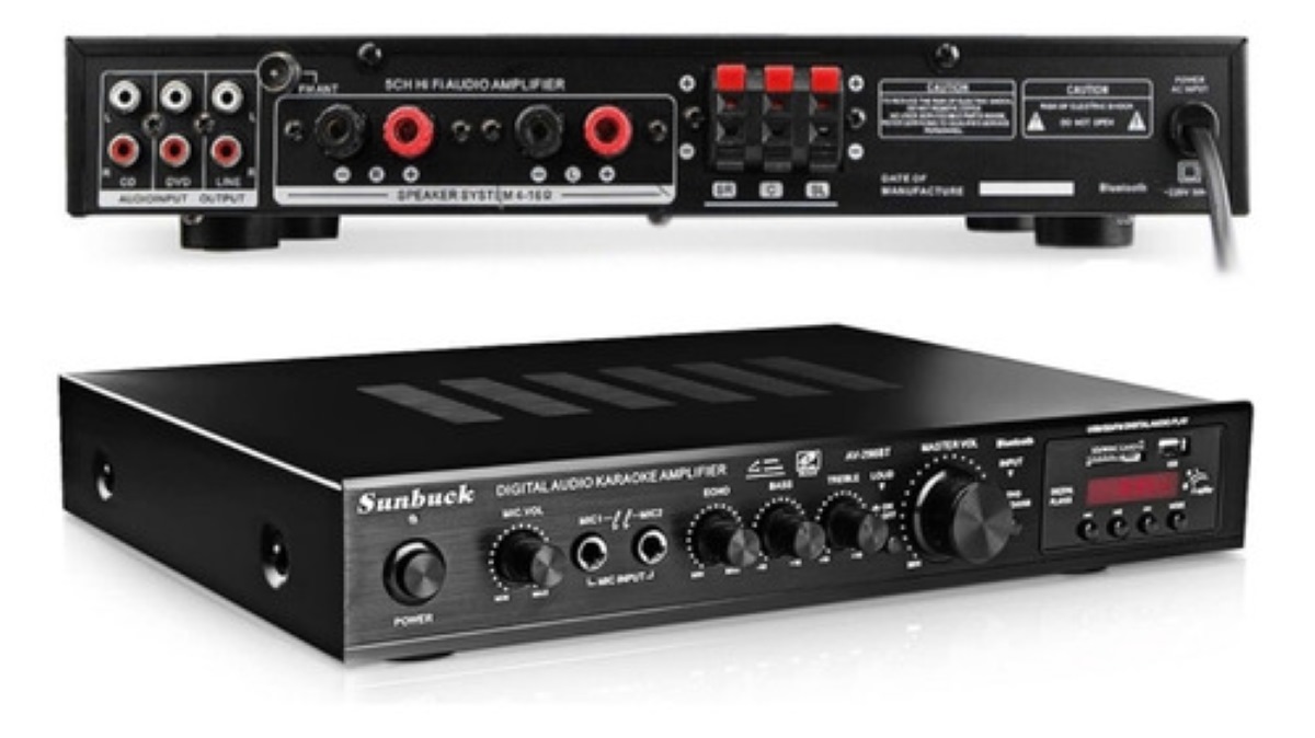 Amplificador De Audio Sunbuck Av-298bt De 5 Canales, 2000w