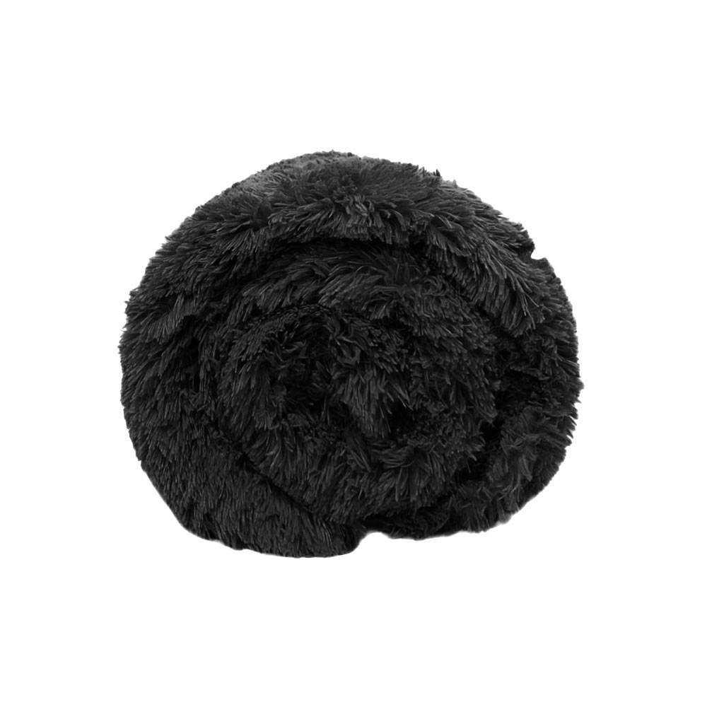 Cobertor pelo alto Negro King Size borrega afelpado Suave.