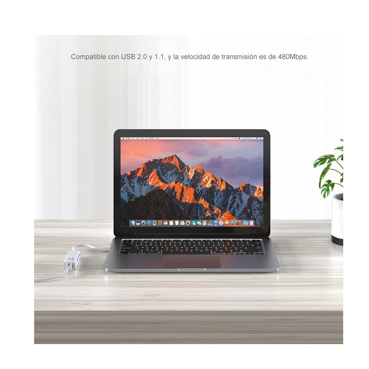 Hub USB 3 Puertos Mas 1 Puerto Ethernet Compatible PC Mac Blanco.