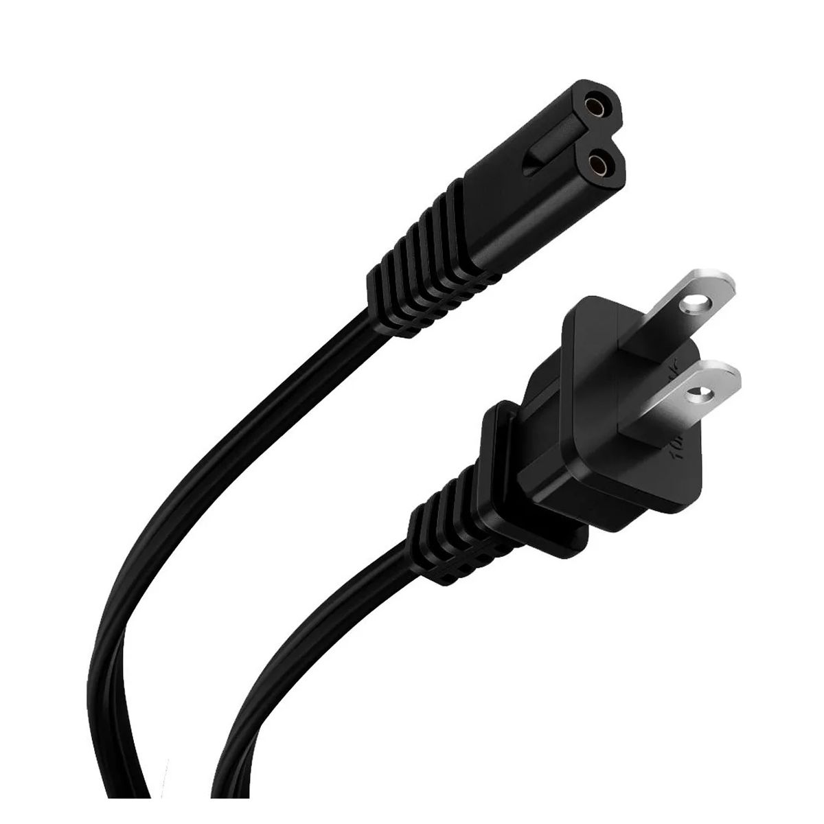 Cable De Corriente Alimentación 2 Polos 1.2mt Negro.