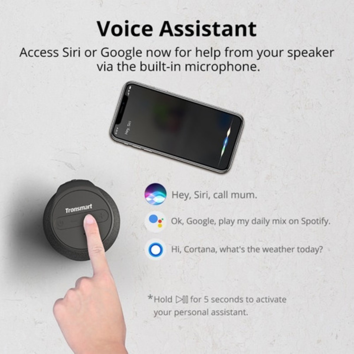 Bocina Tronsmart T6 Mini Ipx6 24 Horas Ligera Bajos Profundo Color Black