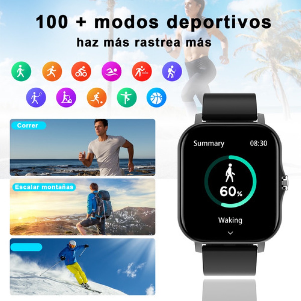 Smartwatch 1.83'' Reloj Inteligente Bluetooth Con Audífonos negro.