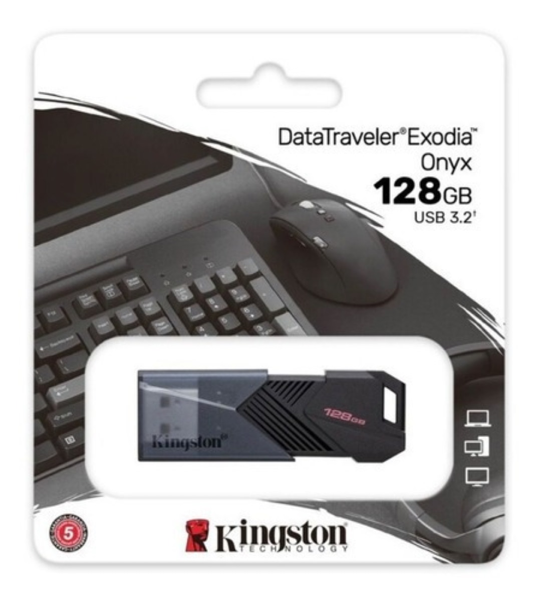 Memoria Flash Usb 128 Gb 3.2 Exodia Onix Negra