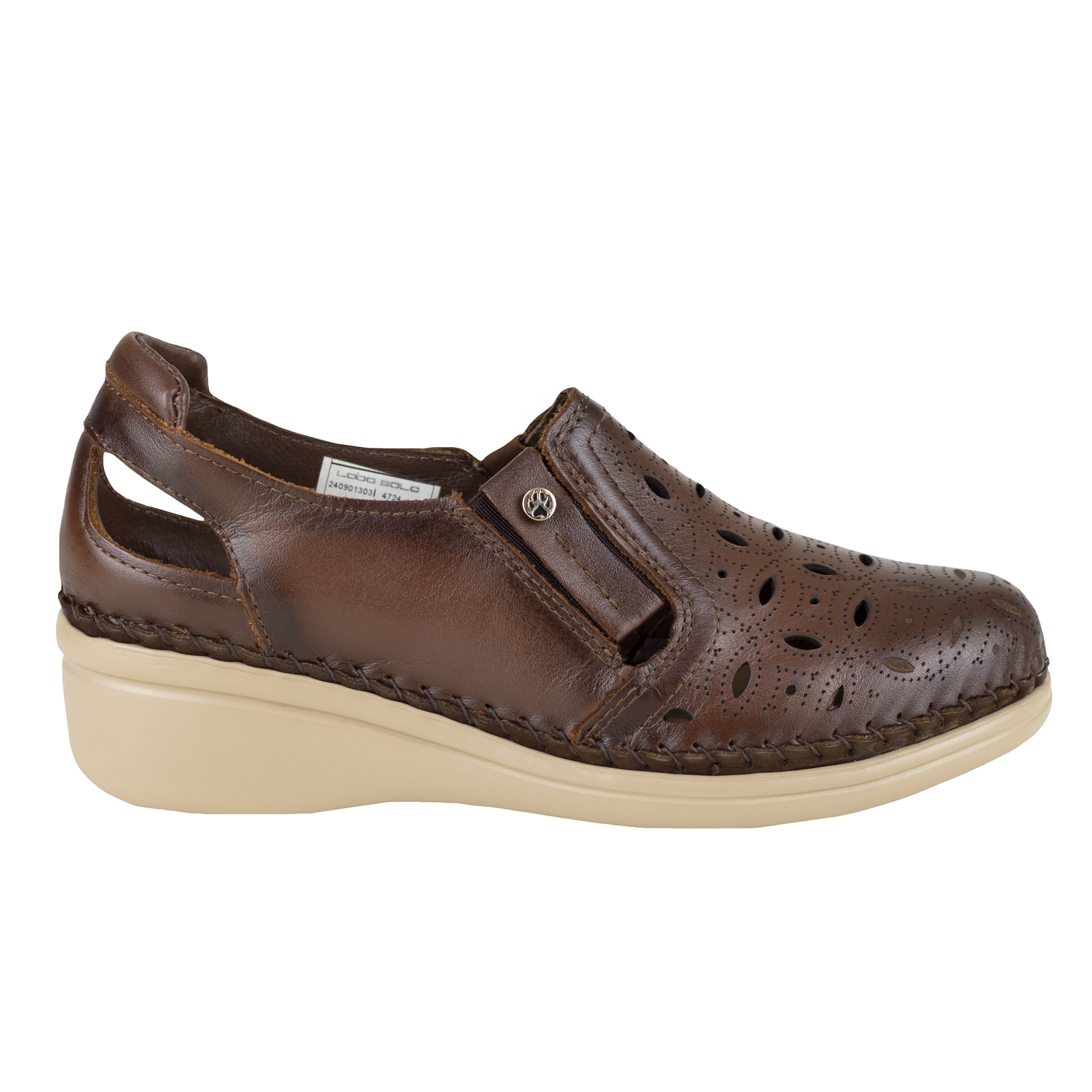 Zapato Alto Para Mujer Clasico Lobo Solo 4724 Caoba Confort.