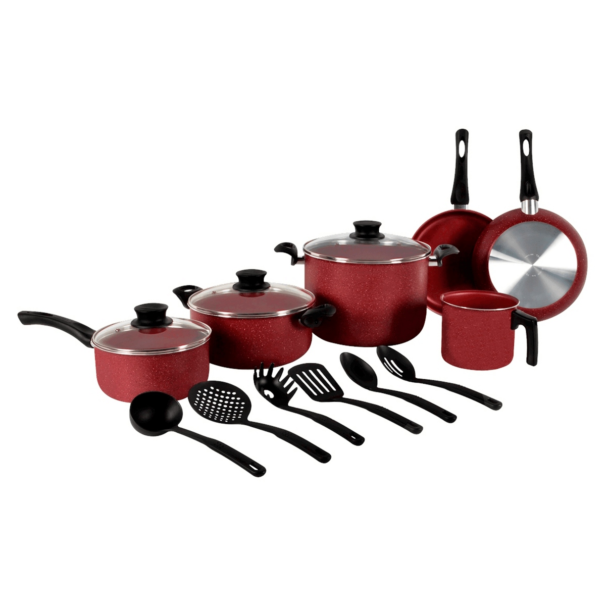 Batería de Cocina Tramontina 32200308 Genova 15 Pzas Roja ENDY3.