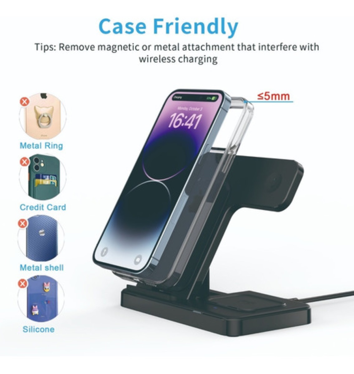 3 En 1 Cargador Inalambrico Para iPhone/iwatch/AirPods