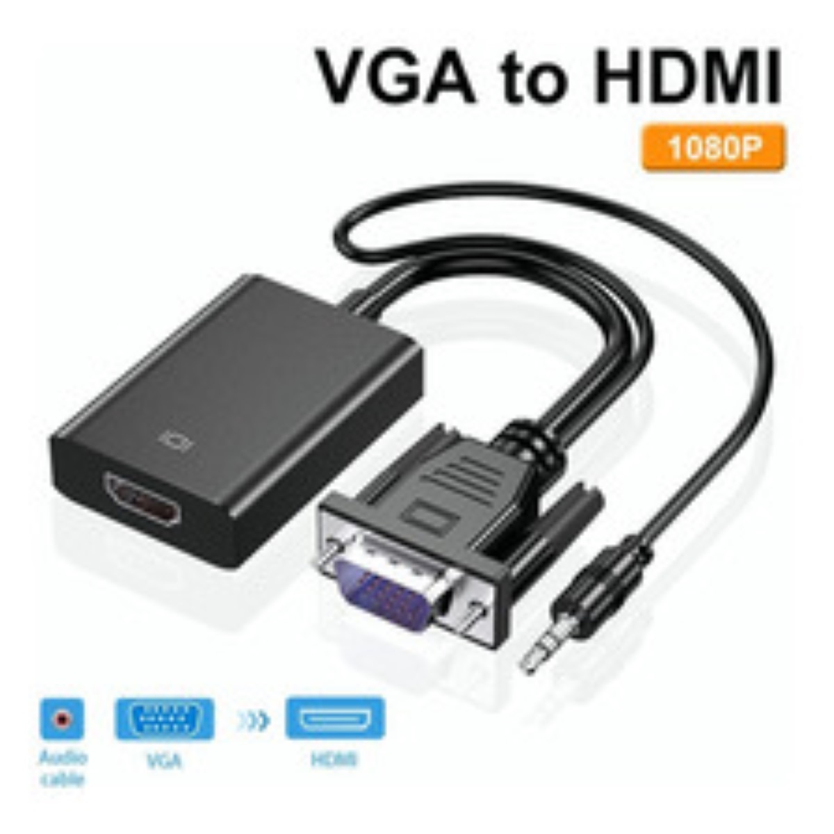 Cable Convertidor Video Vga A Hdmi + Audio Full Hd 1080p
