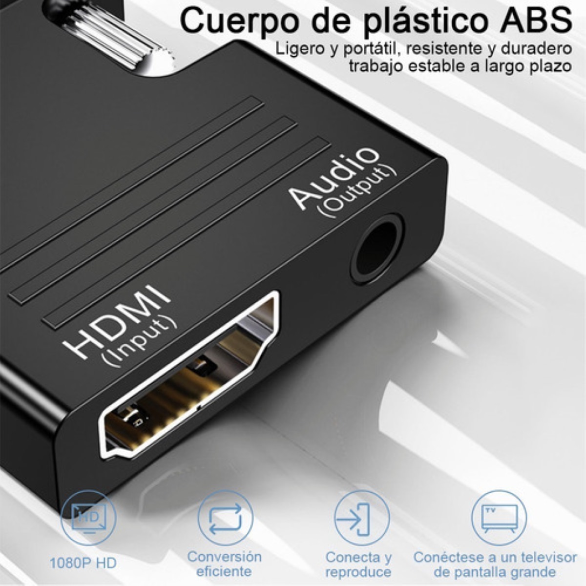 Convertidor De Hdmi A Hembra Macho A Vga Con Adaptador De Au