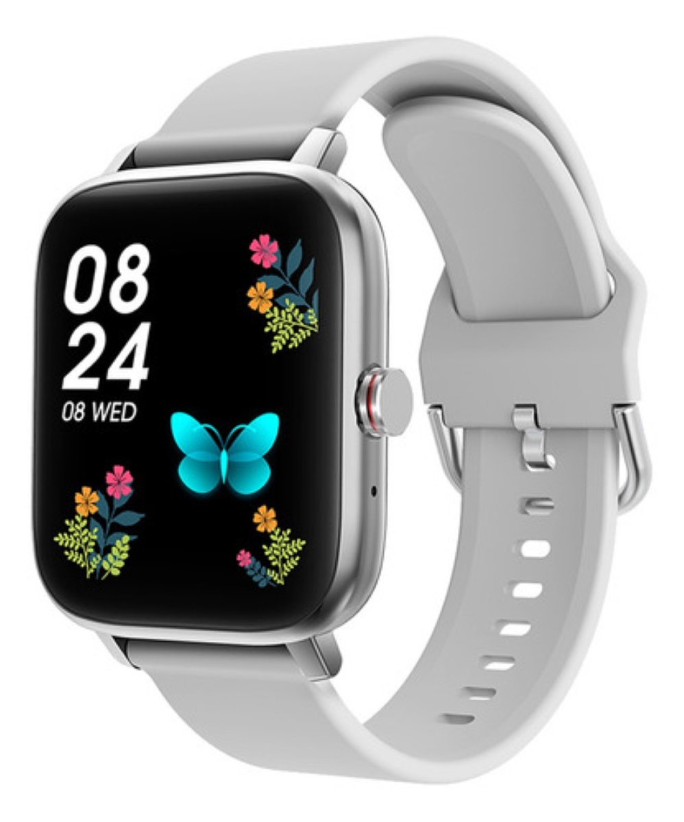 Smartwatch Para Hombre Y Mujer, Reloj Inteligente Deportivo e impermeable Con Llamada De Voz plata
