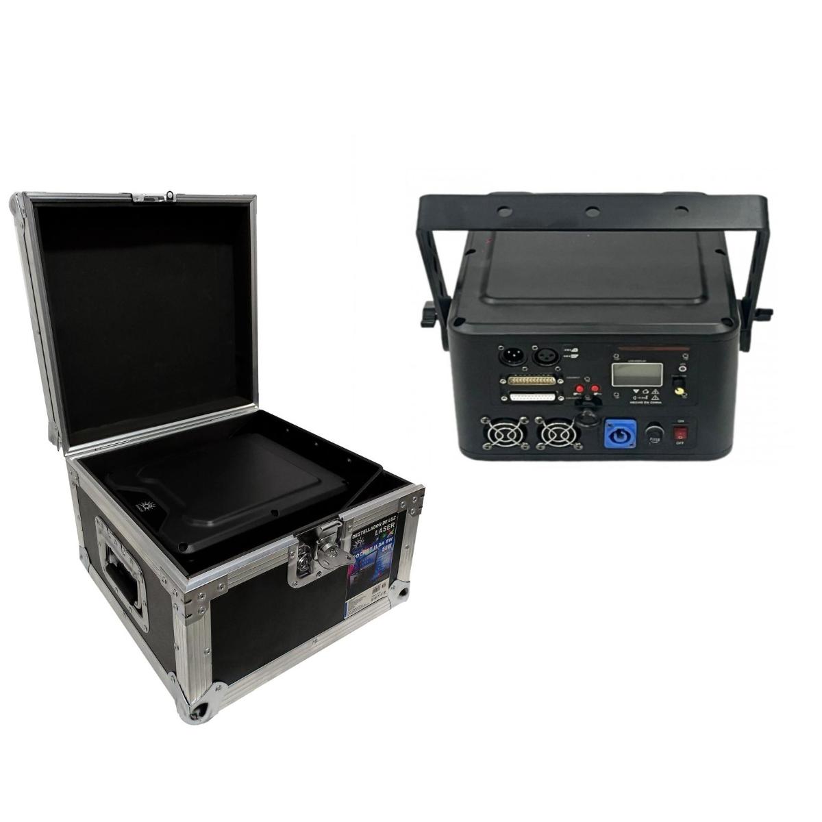 Proyector Laser MEGALUZ POCKET ILDA 5w rgb c/case rígido .