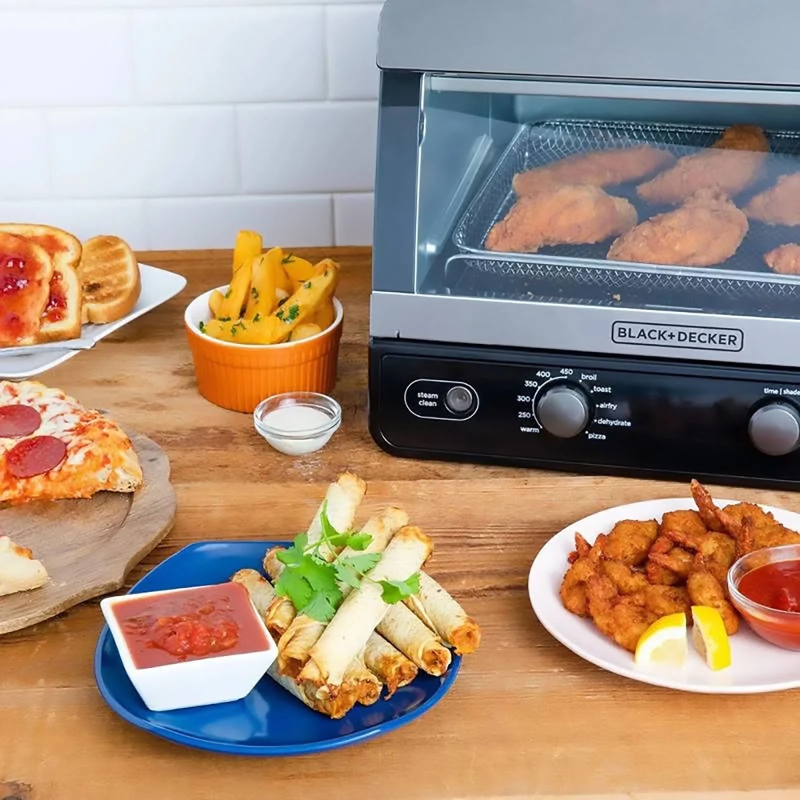 Horno Eléctrico Con Freidora De Aire Black+Decker 19 Litros TOD6020B-LA