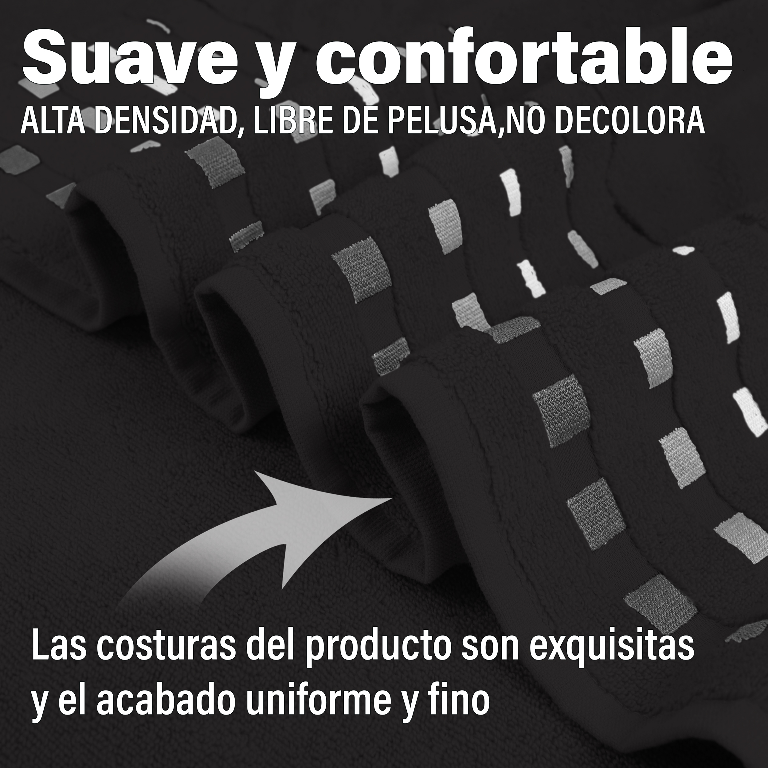 Toalla Negra Baño Completo Alberca 100% Algodón Egipcio Suave Abosorbente