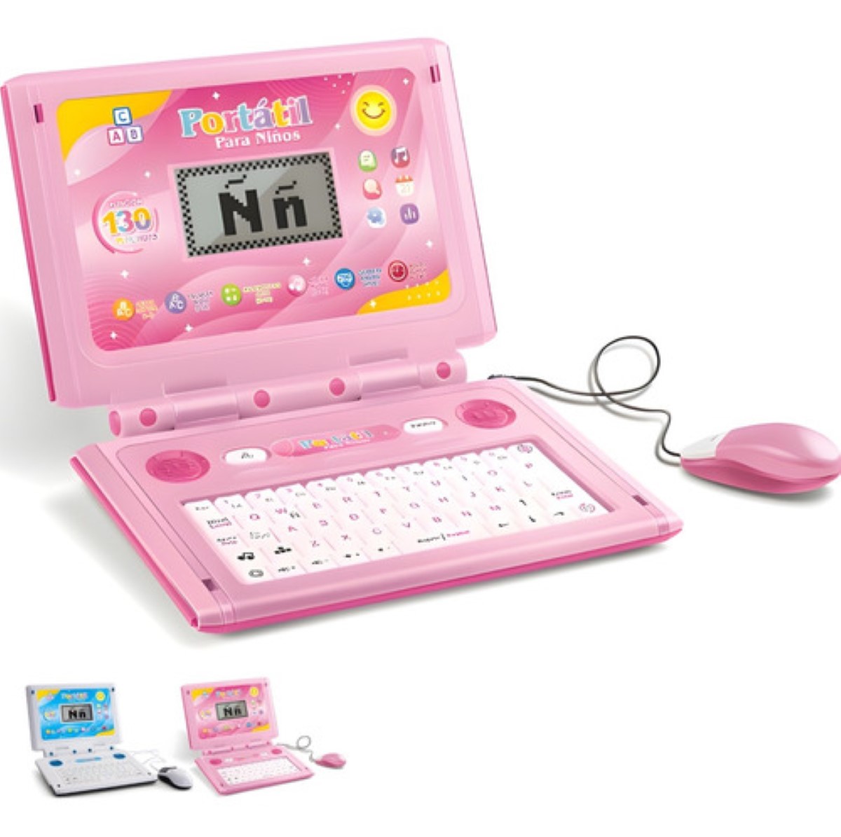 Laptop Para Niños Ingles Español Rosa.