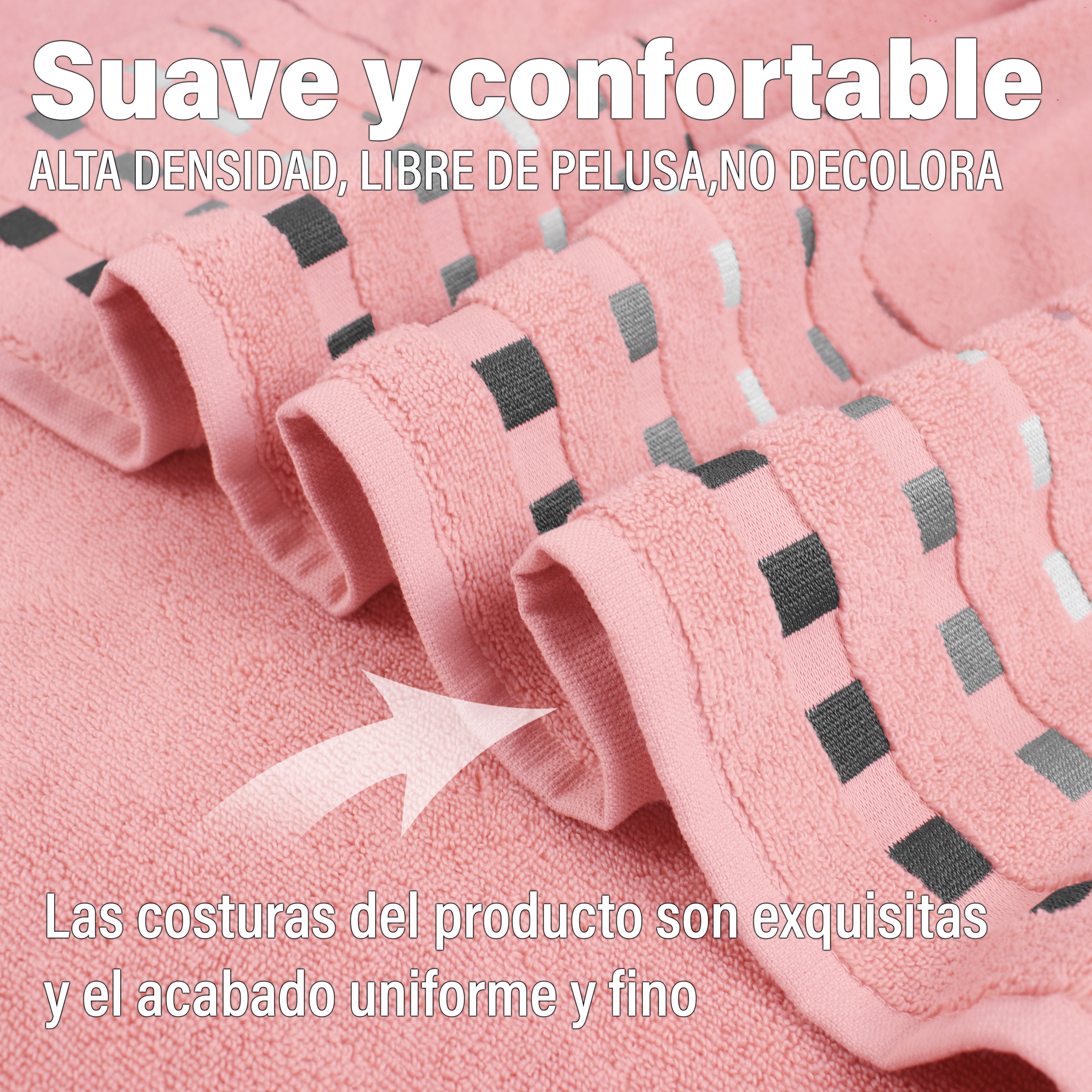 Toalla Rosa Palo Baño Completo Alberca 100% Algodón Egipcio Suave Abosorbente
