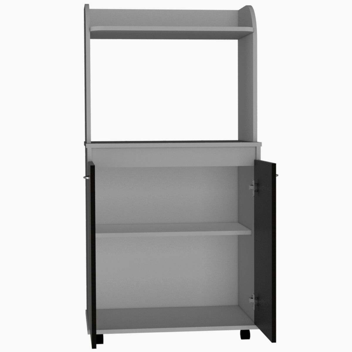 MODULO ALACENA ARMABLE CON TRES ENTREPAÑOS DOS PUERTAS Y ESPACIO PARA HORNO DE MICROONDAS MODELO BAJO ELICA.