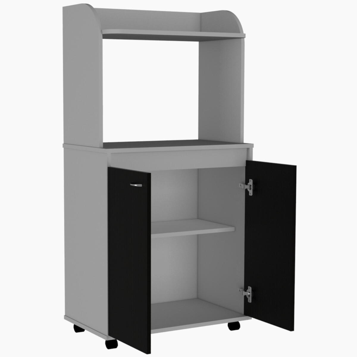 MODULO ALACENA ARMABLE CON TRES ENTREPAÑOS DOS PUERTAS Y ESPACIO PARA HORNO DE MICROONDAS MODELO BAJO ELICA.