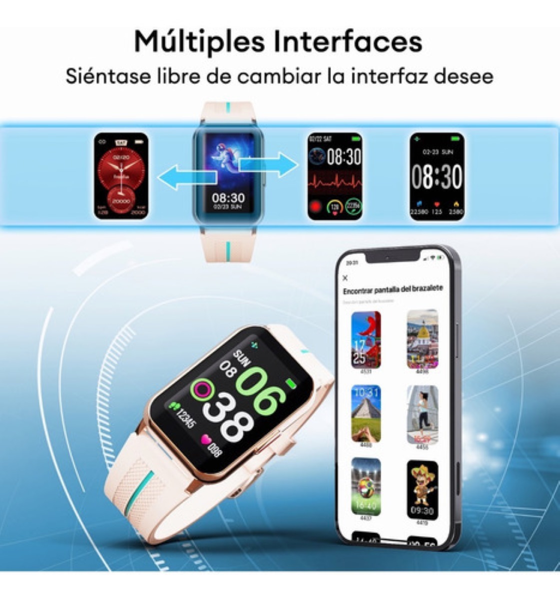 Freshfun H76 Reloj Inteligente 1.57 Smartwatch Deportivo beige
