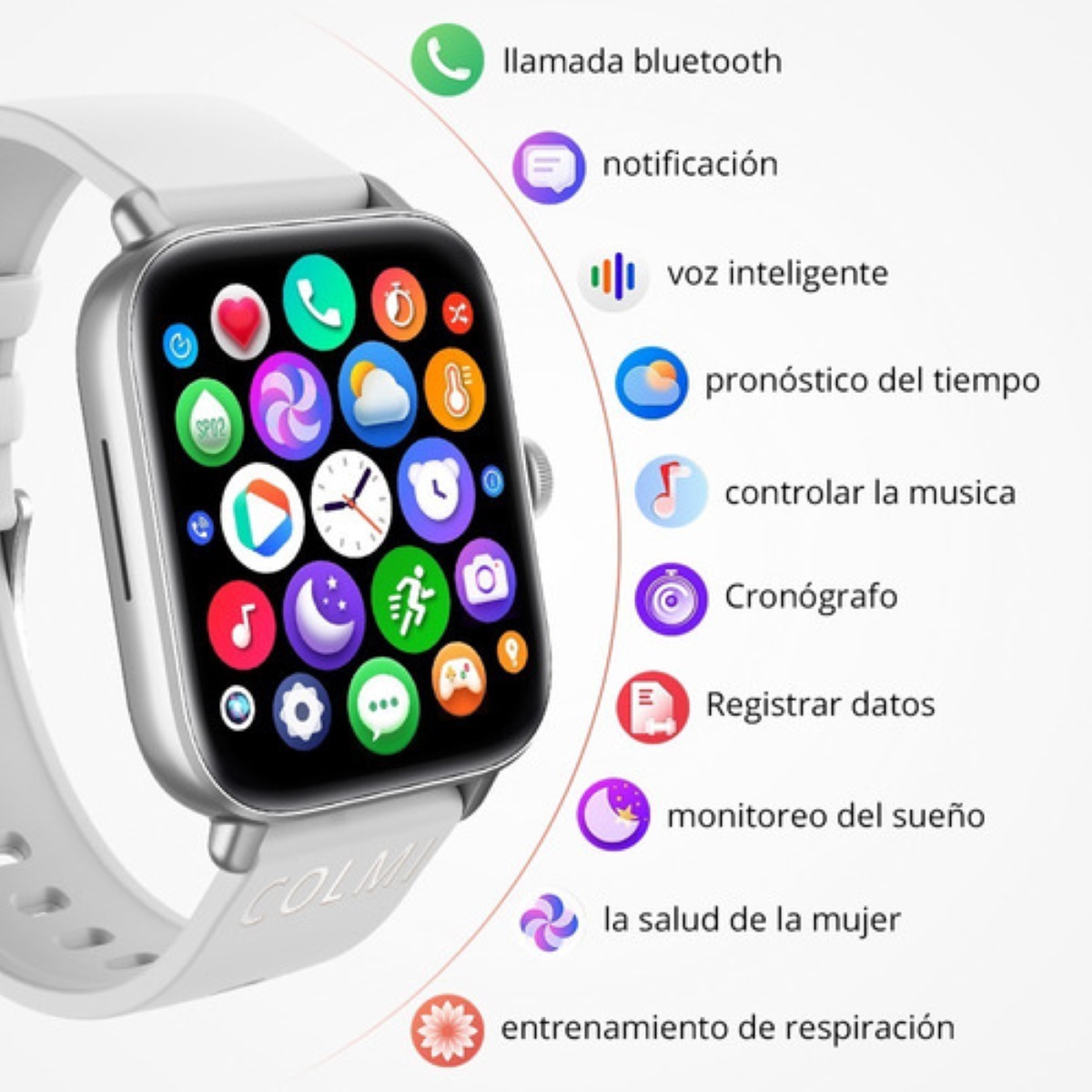 Smartwatch Reloj Inteligente Bluetooth Llamada plateado