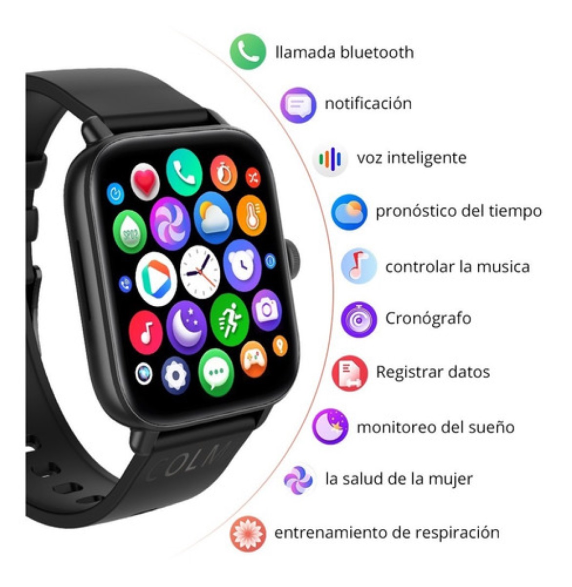 Smartwatch Reloj Inteligente Bluetooth Llamada Negro