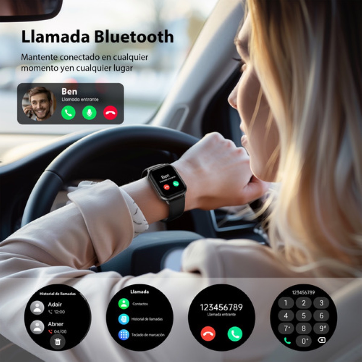 Smartwatch Reloj Inteligente Bluetooth Llamada Alexa Negro