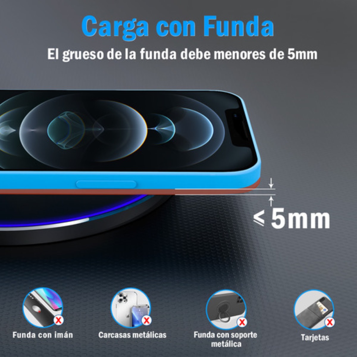 Cargador de Telefono Inalambrico Negro