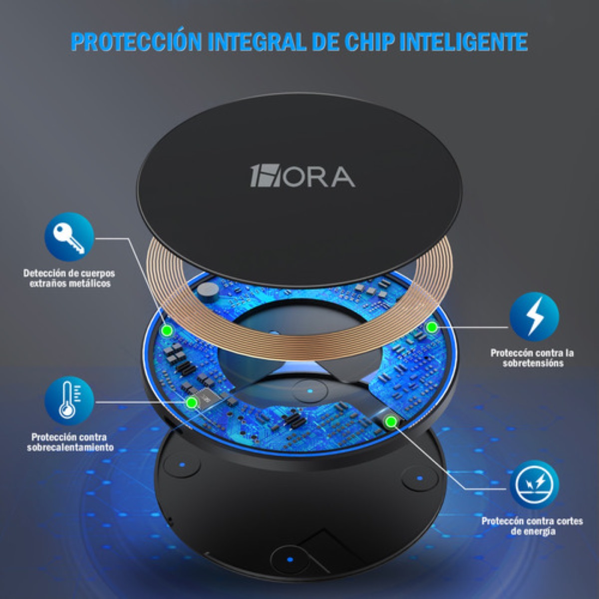 Cargador de Telefono Inalambrico Negro