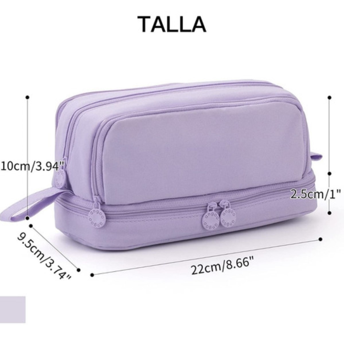 "Lapicera 4 Capas De Gran Capacidad Estuche Organizador Violeta "