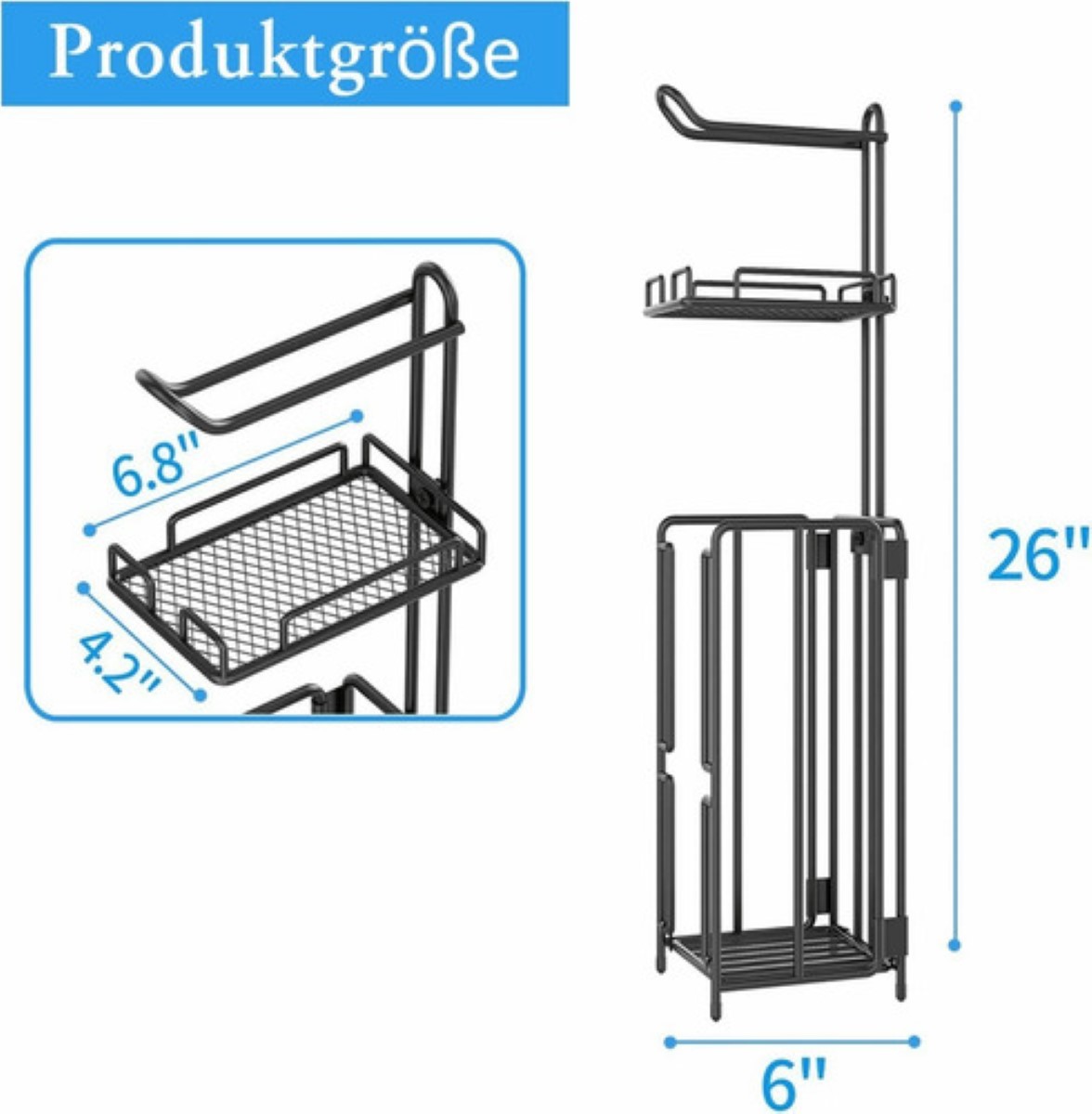Soporte De Papel Higiénico De Acero Inoxidable Negro