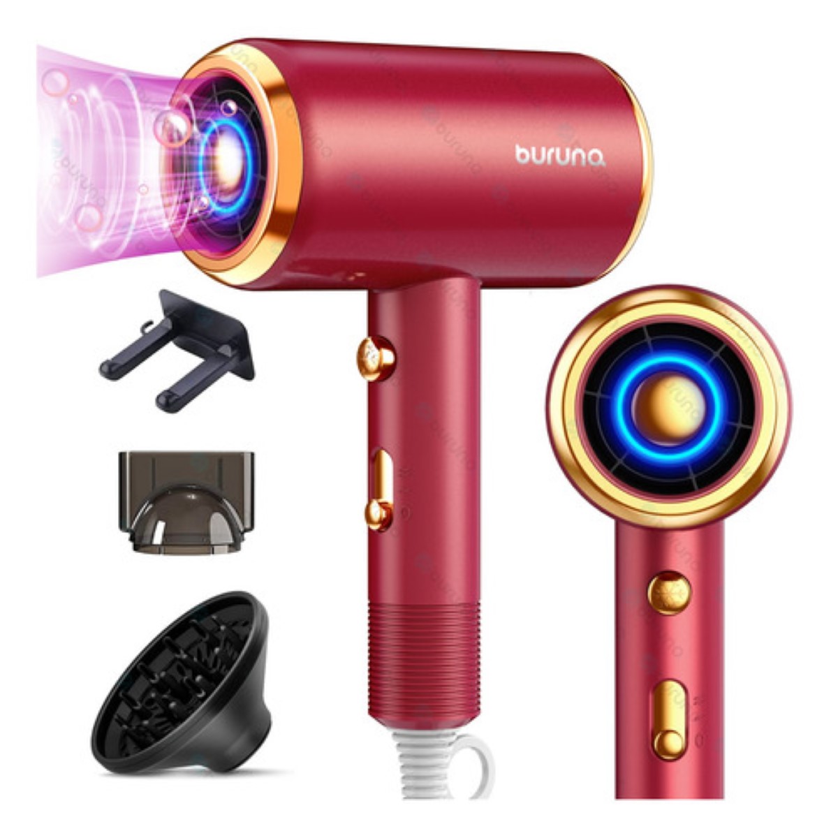 "Secadora Para Cabello Secadora De Cabello Con Difusor 2000w Roja ".