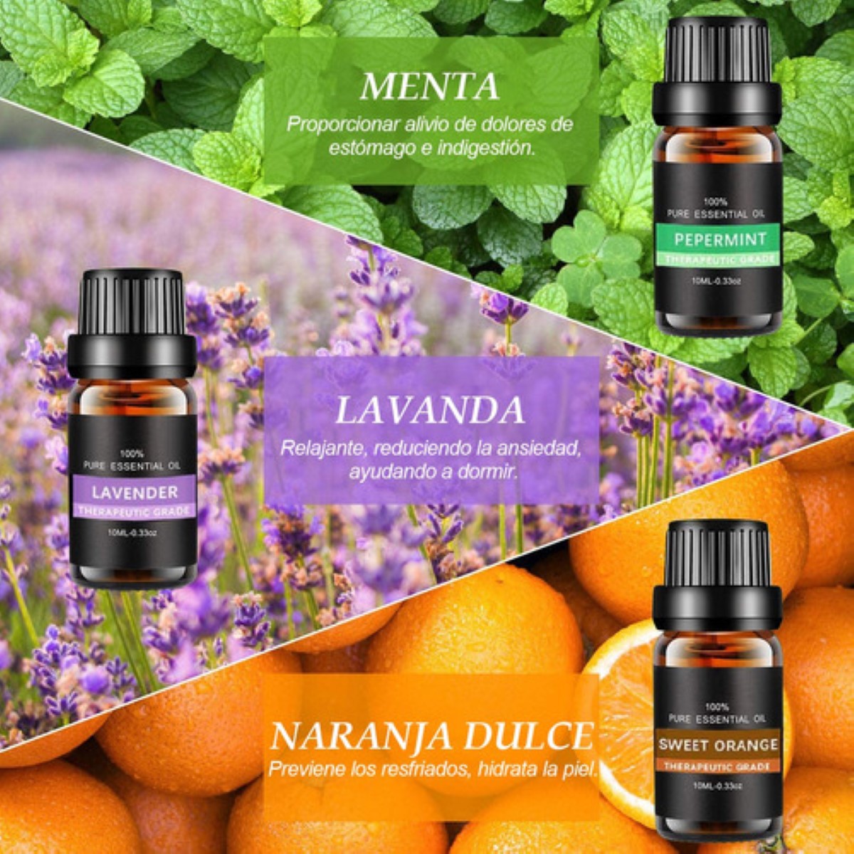 "Kit De 12 Aceites Esenciales Aromaterapia 100% Puro 10ml Spa "