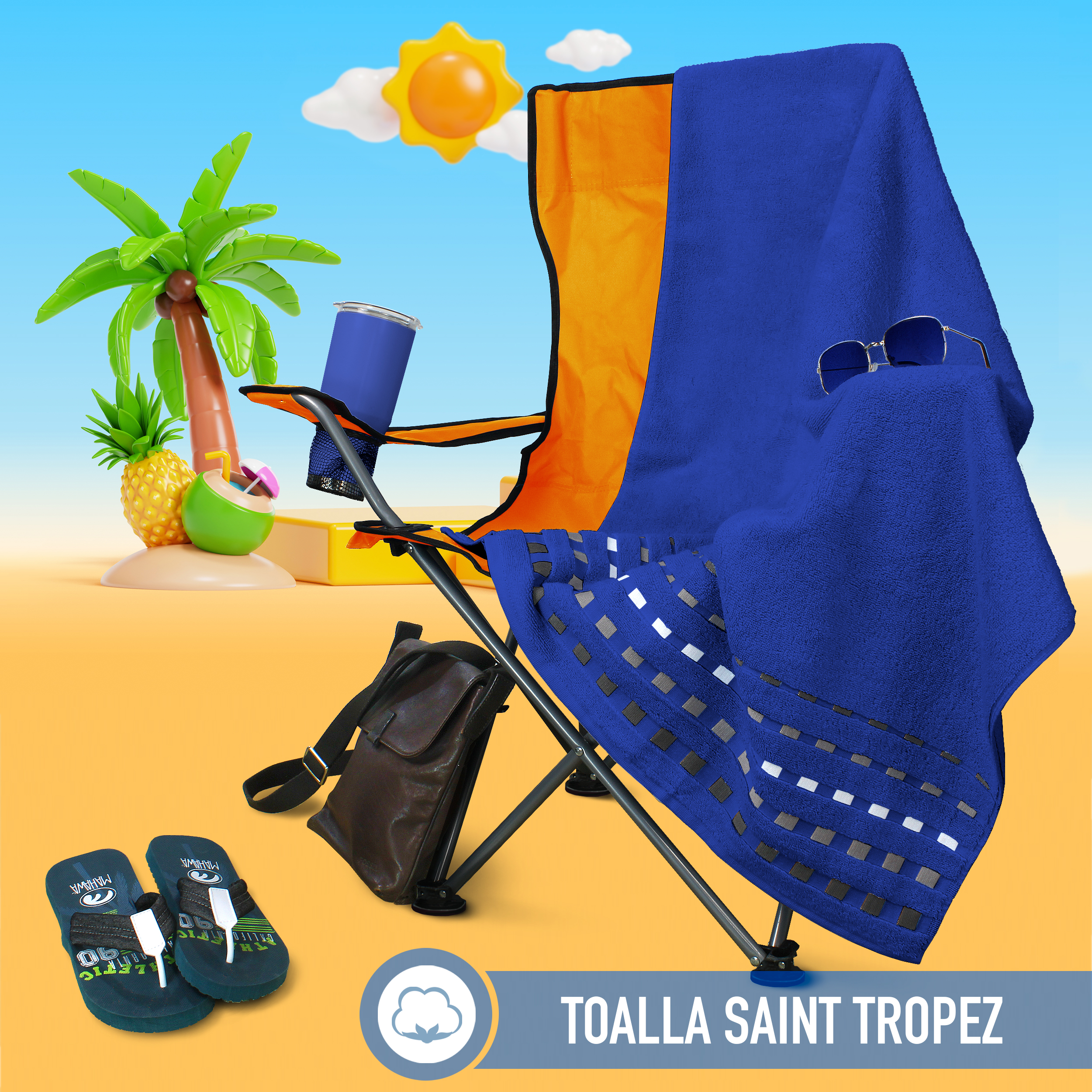 Toalla Azul Marino Medio Baño 100% Algodón Egipcio Suave absorbente