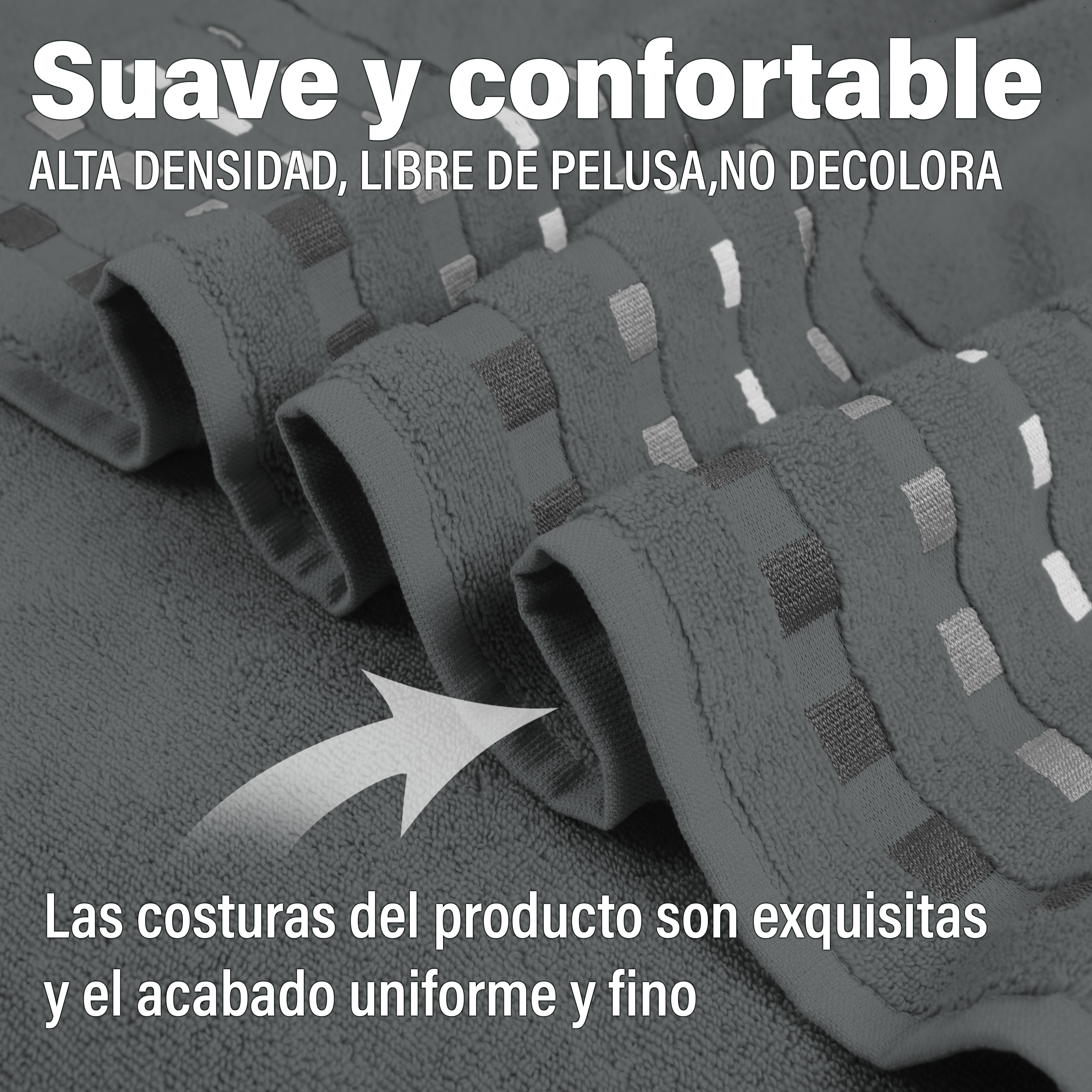 Toalla Gris Oscuro Medio Baño 100% Algodón Egipcio Suave absorbente