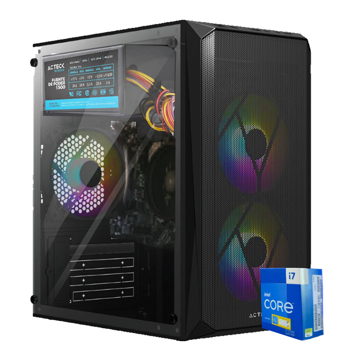 CPU Computadora Armada Core I7, 16gb Ram 960Gb SSD, Gabinete RGB