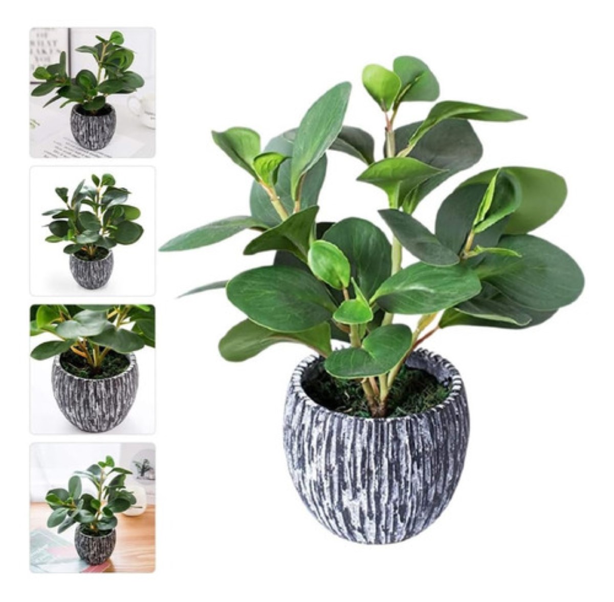 Macetas Artificiales Decorativos Plantas Adornos Decoracion macetero Gris.