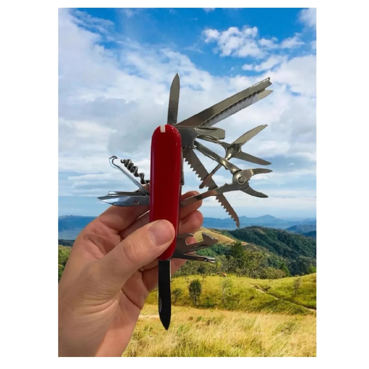 Navajas Multiherramienta Acero Inoxidable Para Camping Rojo.