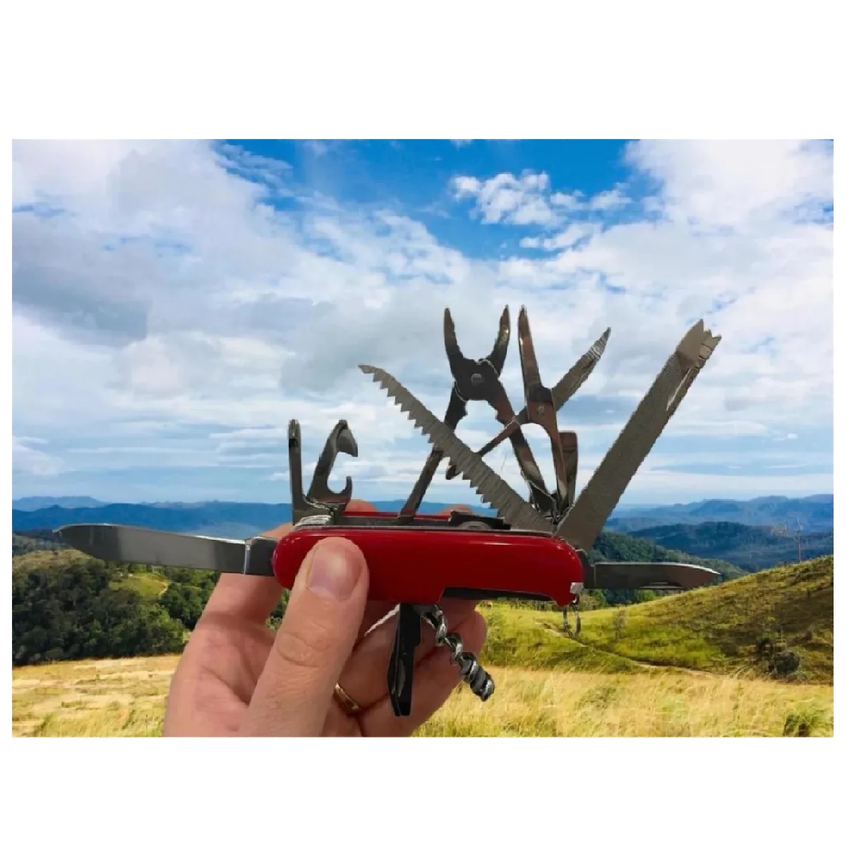 Navajas Multiherramienta Acero Inoxidable Para Camping Rojo.