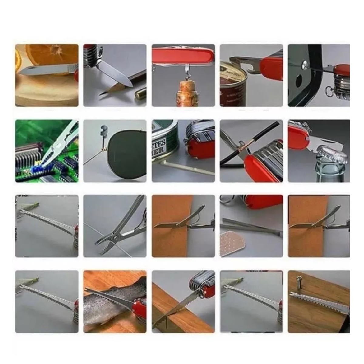 Navajas Multiherramienta Acero Inoxidable Para Camping Rojo.