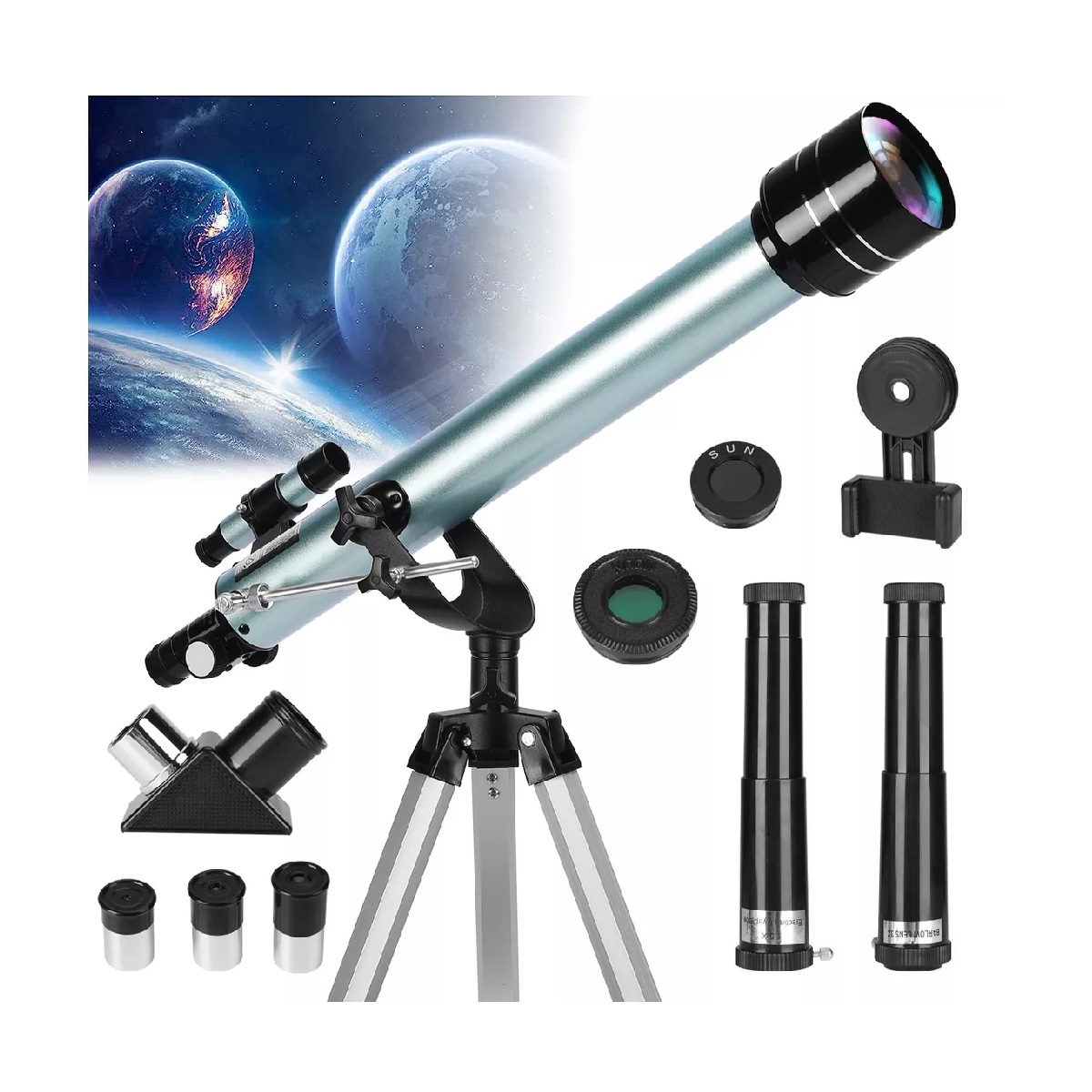 Telescopio Astronómico Profesional 60/700mm Monocular 525x.
