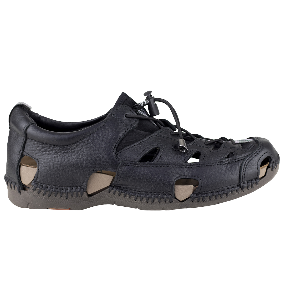 Sandalia Urbana Outdoors De Hombre Lobo Solo Piel 6605 Negro
