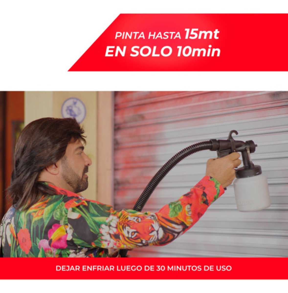 Pistola De Pintura Jet Paint Manguera 1.70 Metros rojo