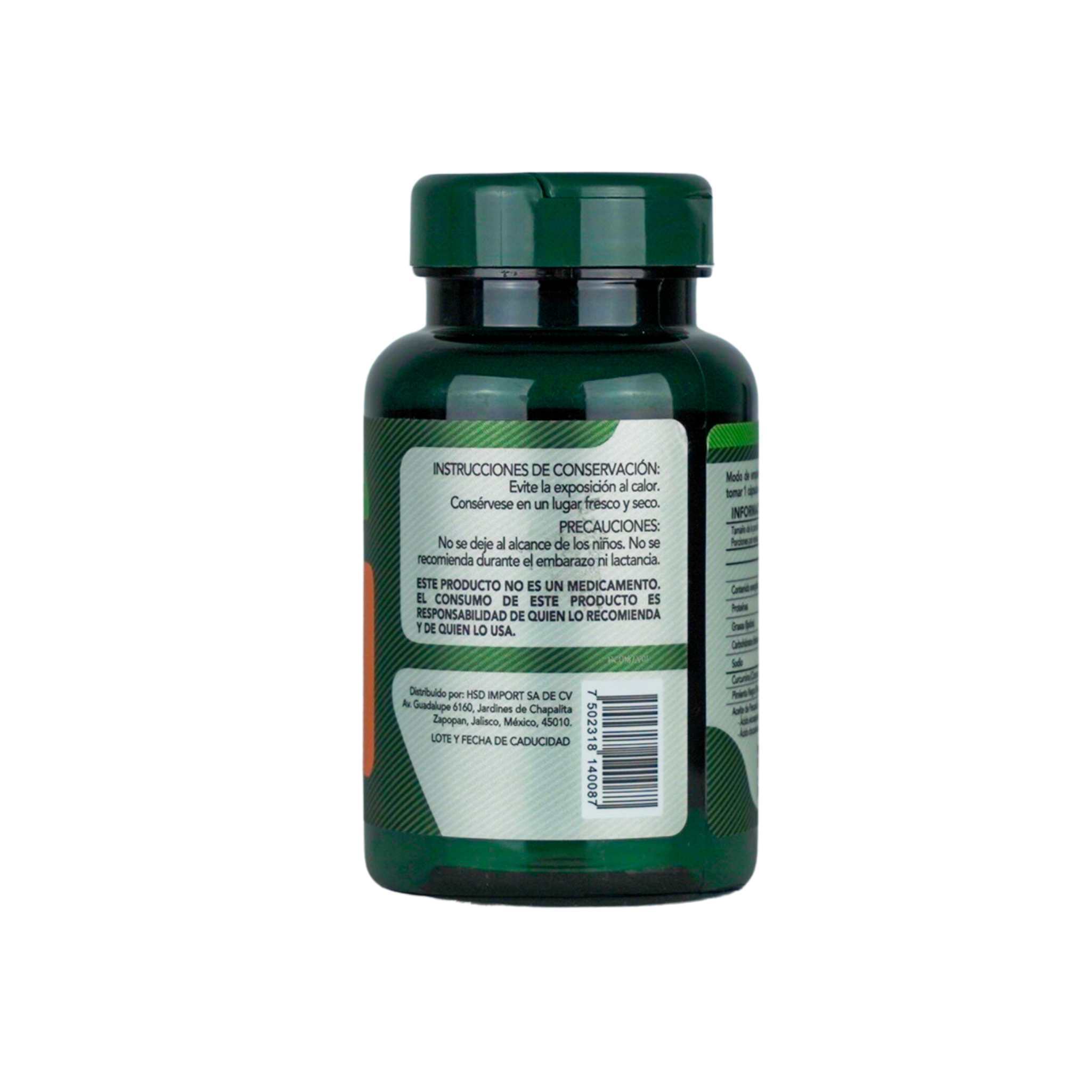 Herbalia Lab, Curcumina y Omega 3 con Pimienta Negra, 90 Cápsulas