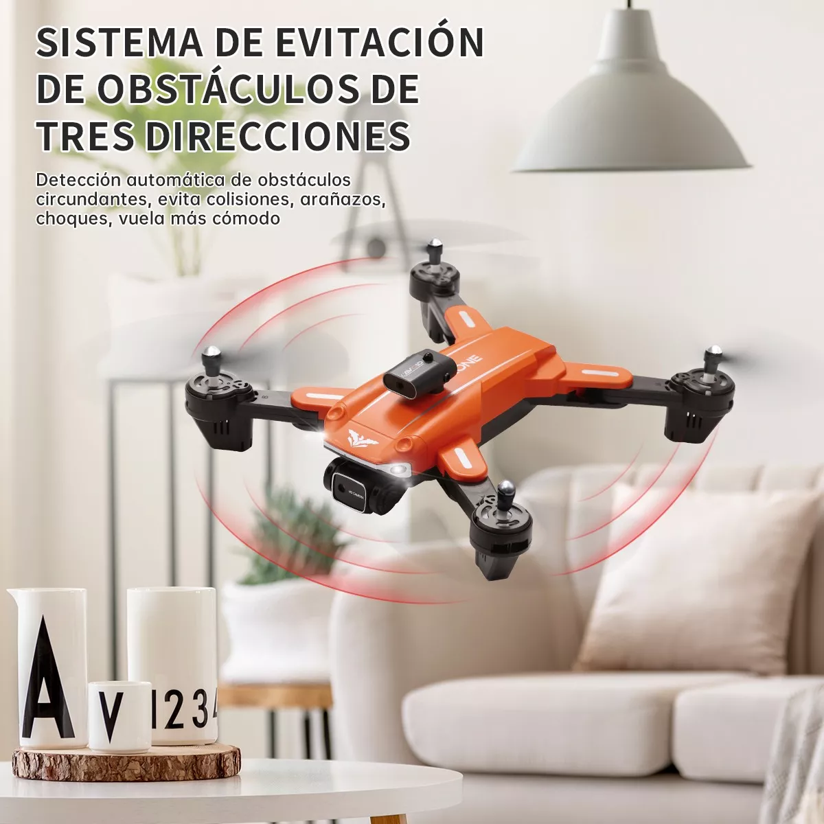Dron Con Cámara 8k Fpv Giro 360 Doblar 3 Batería Naranja D89.