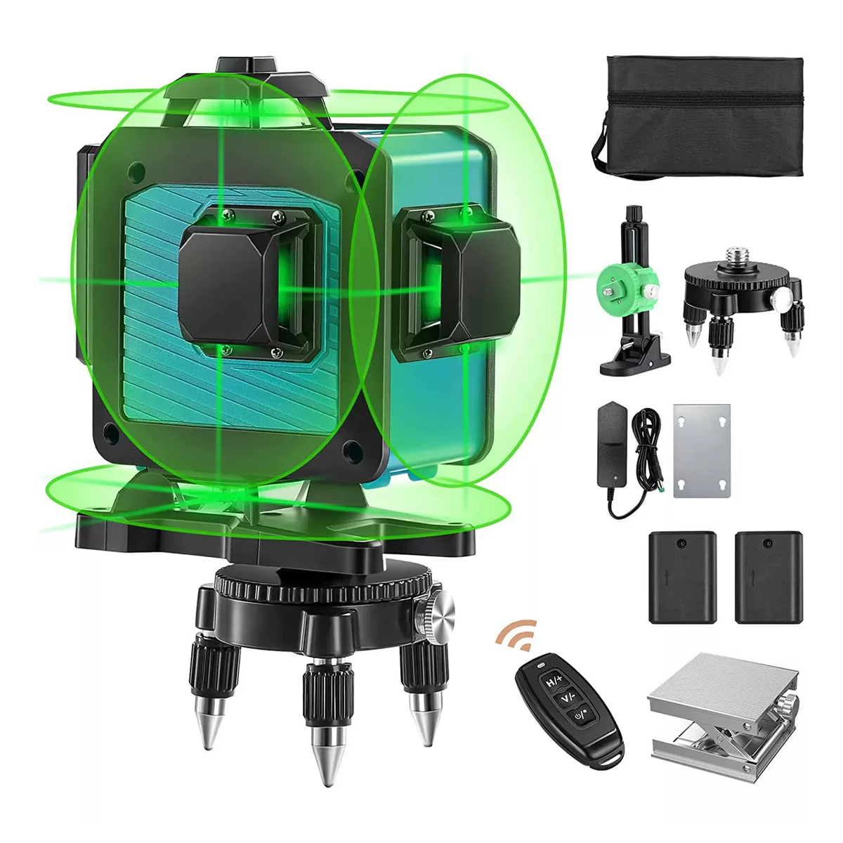 Nivel Láser De 16 Líneas Con Placa De Objetivo, 2 Baterías.