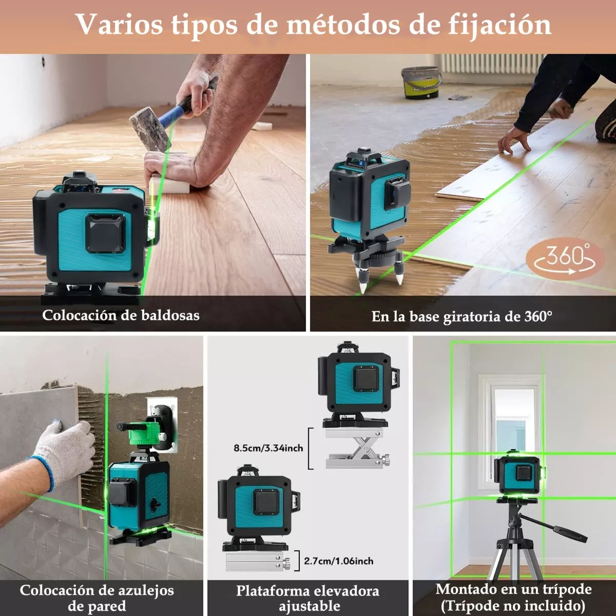 Nivel Láser De 16 Líneas Con Placa De Objetivo, 2 Baterías.