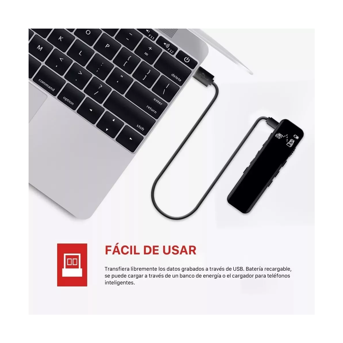 Grabador Digital Portátil 64gb Grabación Con Un Clic 96horas.